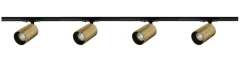Oz spotskinne 4 spotter 2 meter - Svart/Messing
