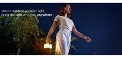Philips Alula oppladbar utendørslampe 1,2W IP44 RGB-partymodus - Solcelle