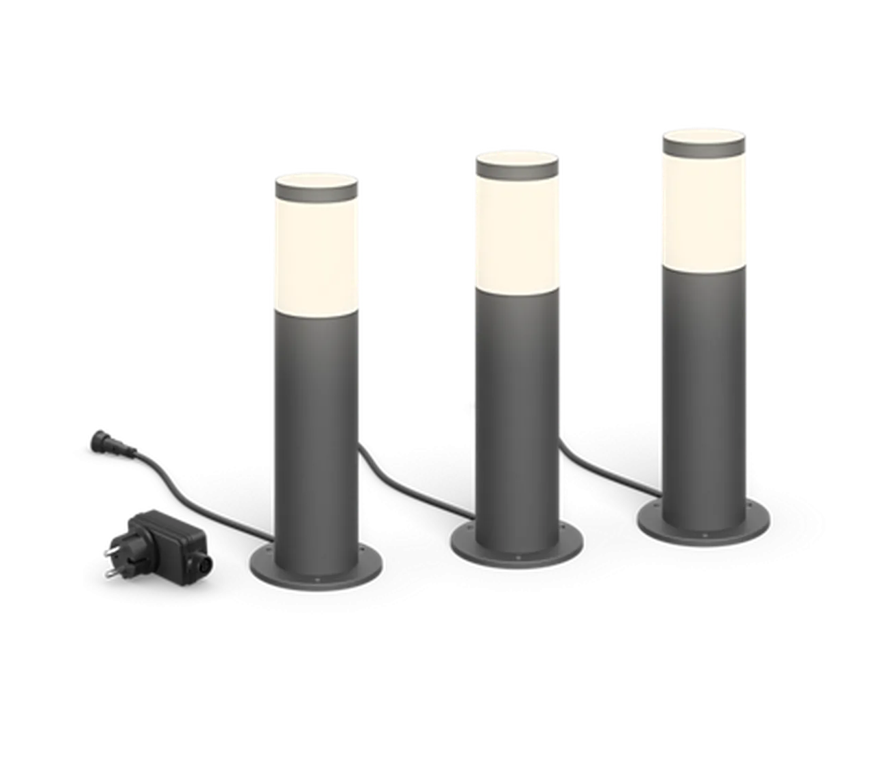 Philips Gardenlink 34,9 cm pullert 2700K 6W IP44 3-pakning - Antrasitt - 12Volt