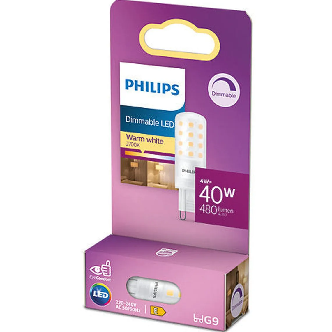 Philips G9 LED 2700K 4W - Dimbar