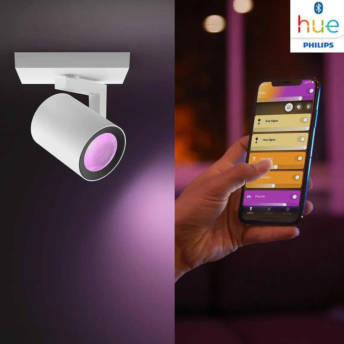Philips Hue Argenta enkel spotlight white and colore ambiance