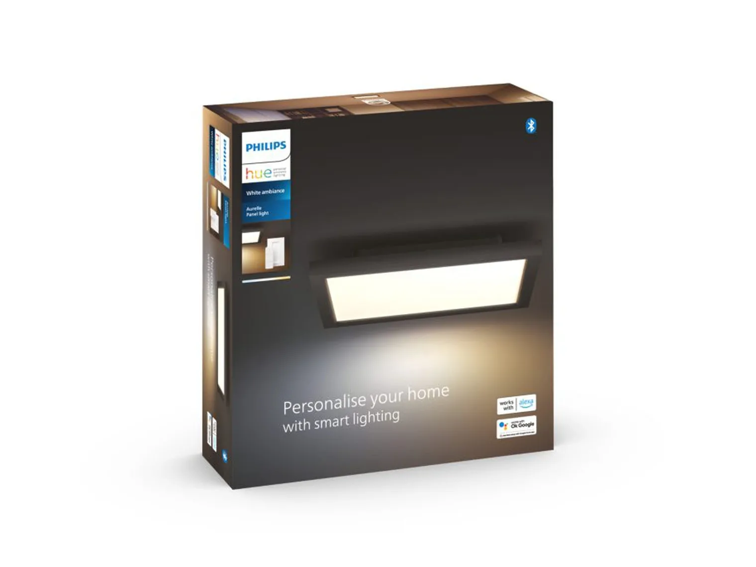Philips Hue Aurelle firkantet taklampe 19W 2200-6500K White Ambiance - Svart