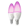 Philips Hue B39 E14 lyspære 4W 2200-6500K pluss farge - 2 pakning