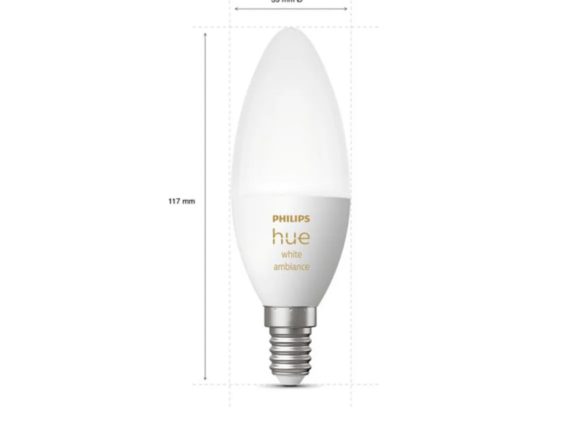 Philips Hue B39 E14 lyspære 5,2W 2200-6500K White Ambiance