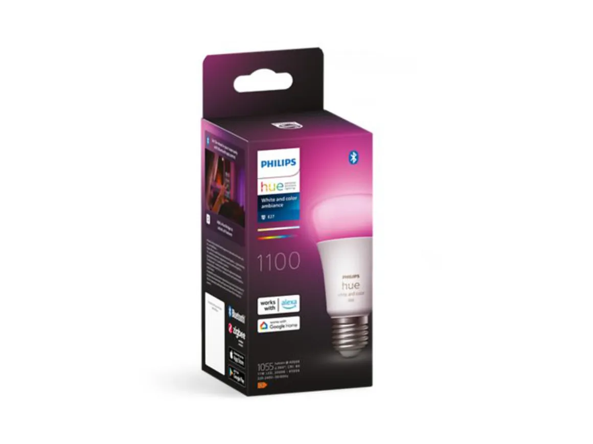 Philips Hue farget LED 9W E27 A60 2200-6500 Kelvin + Farge - 60 mm