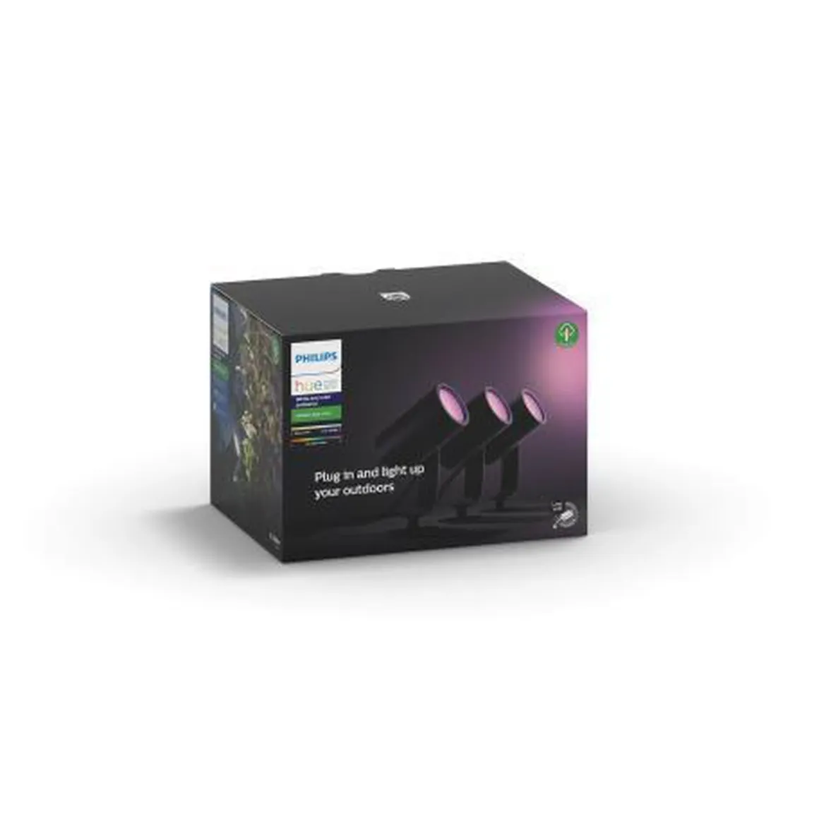 Philips Hue Outdoor Lily Spike 3x8W uplight basekit, antrasitt