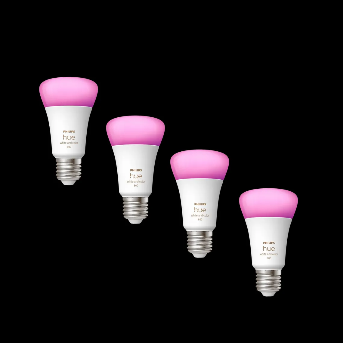 Philips Hue White and Color 4 x E27 lyspærer