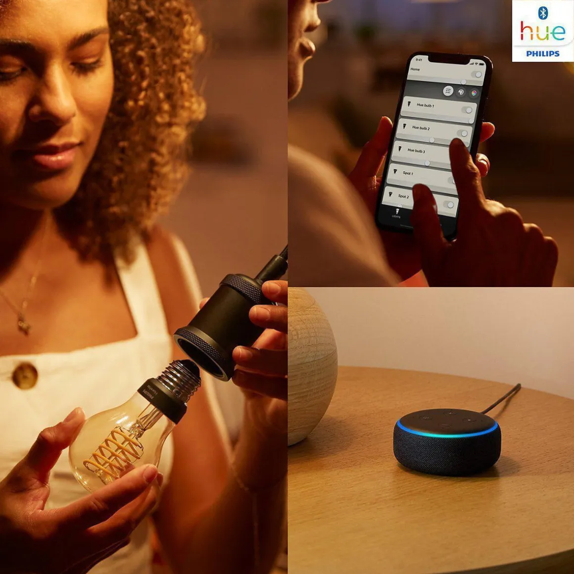Philips Hue White LED E27 Filament 7,2W, 2100K, dimbar, bluetooth