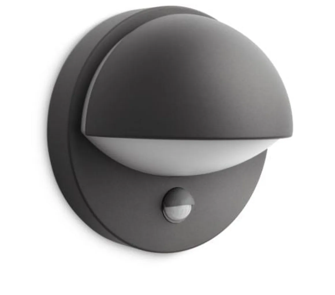 Philips myGarden Juni vegglampe utendørs IP44 E27 m/sensor - Antrasitt