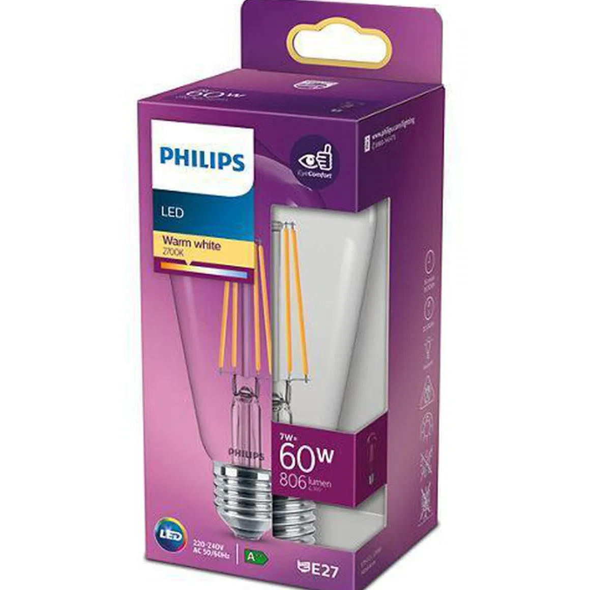 Philips 7W LED filament (60W) 60mm