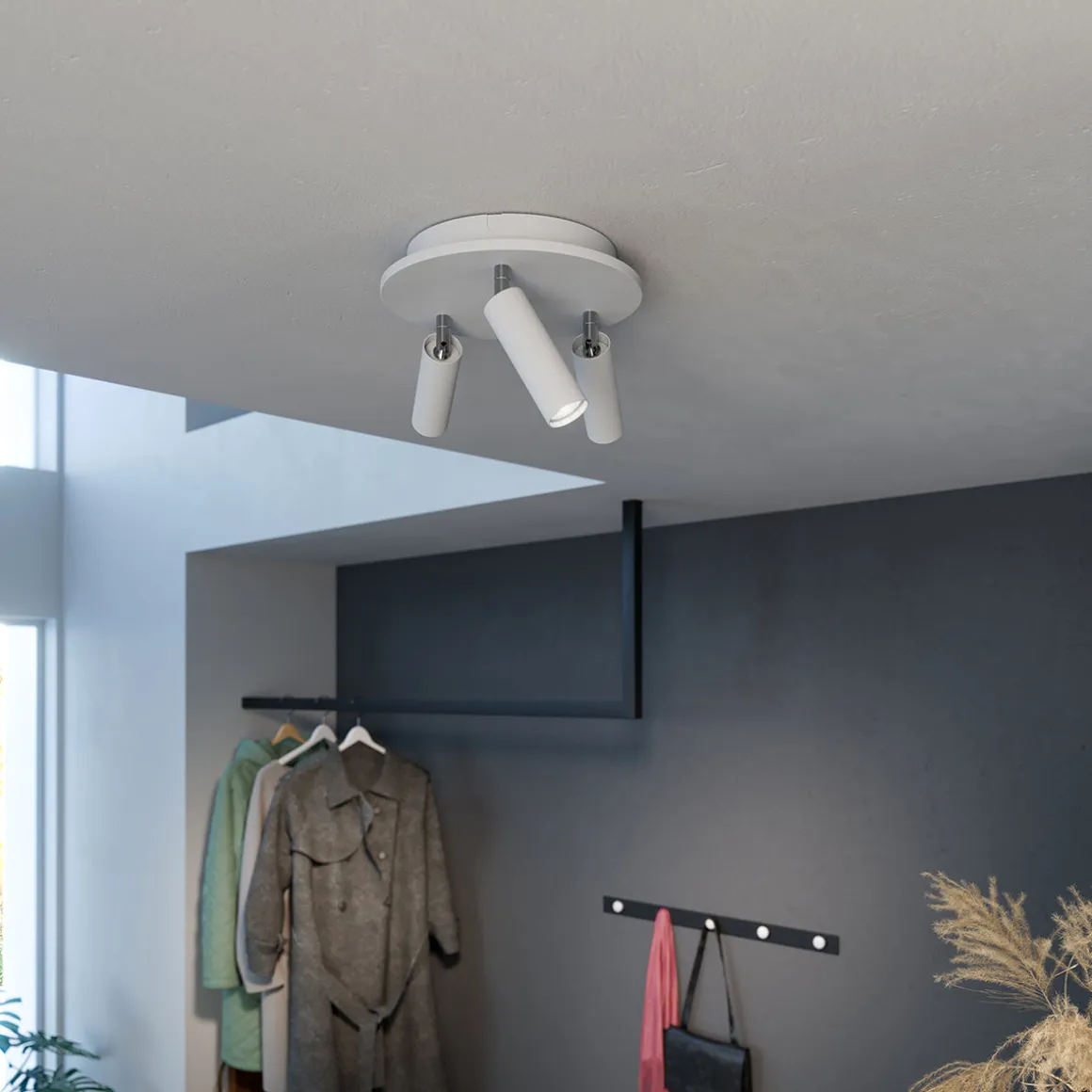 Pipeline rund taklampe 3-lys
