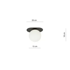 Plaza taklampe 1 lys - Svart/Opal