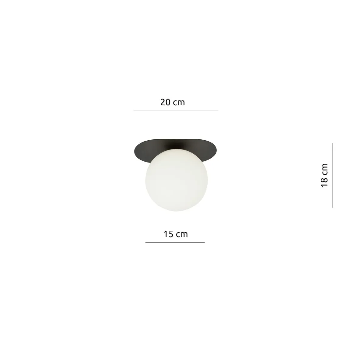 Plaza taklampe 1 lys - Svart/Opal
