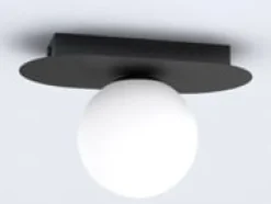 Plaza taklampe 1 lys - Svart/Opal