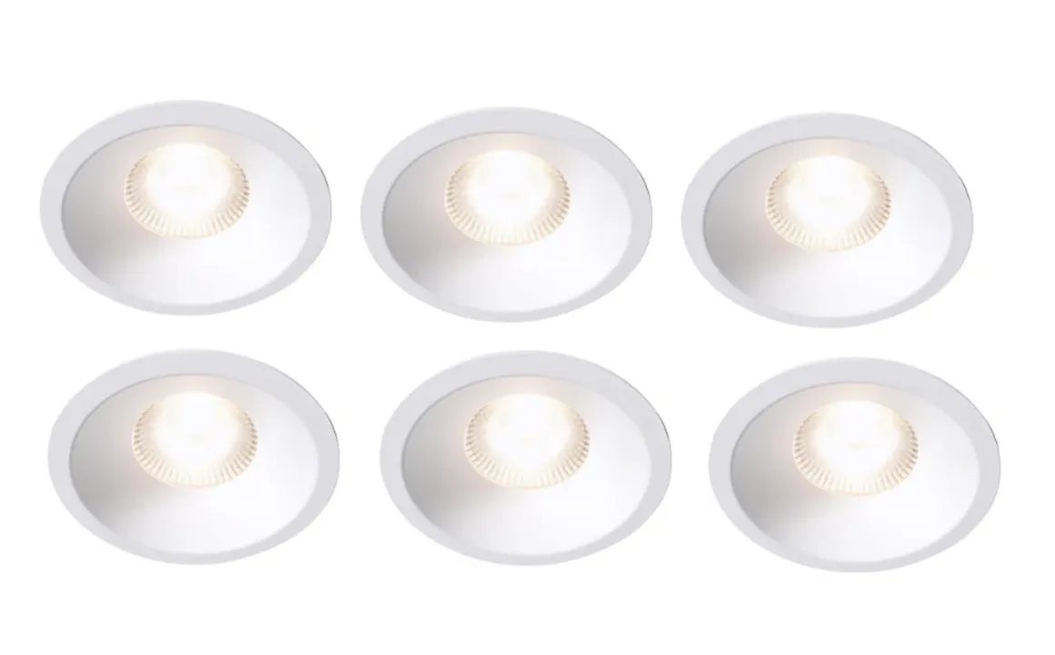 Plejd smart lavtbyggende spot / downlight 2200-4000K IP44 8W RA90 - 6 pakning