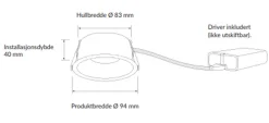 Plejd smart lavtbyggende spot / downlight 2200-4000K IP44 8W RA90 - 6 pakning