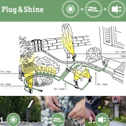 Plug & Shine Globe 40 cm 6,5W 3000 Kelvin IP67 - Med jordspyd