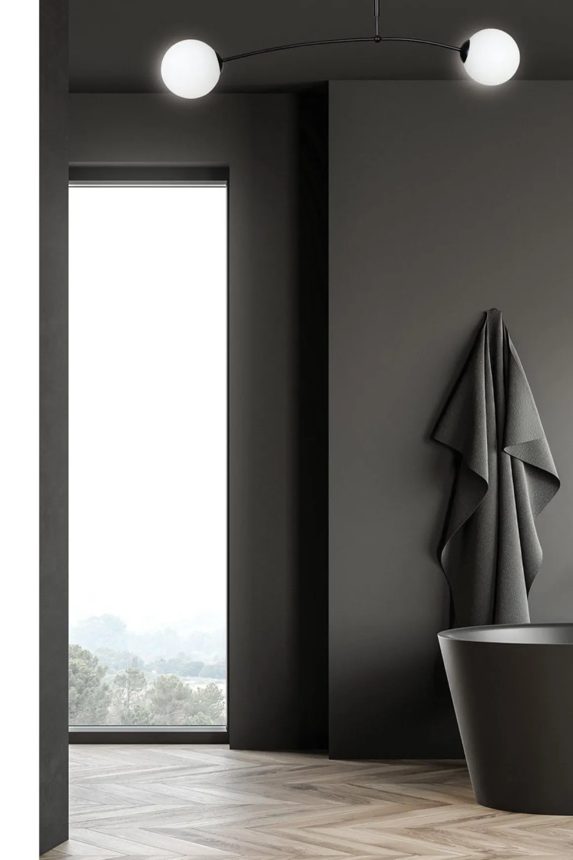 Pregos taklampe 2 lys - Svart/Opal