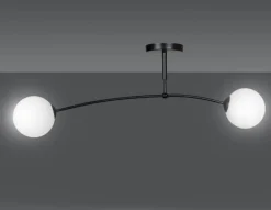 Pregos taklampe 2 lys - Svart/Opal