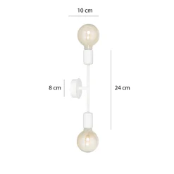 Proton vegglampe 2 lys - Hvit