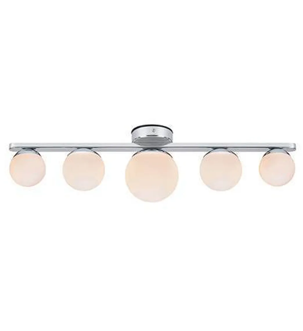 Puro tak/vegglampe IP44 - Krom/opal - Krom / Opal