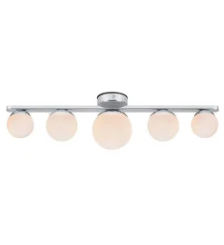 Puro tak/vegglampe IP44 - Krom/opal - Krom / Opal