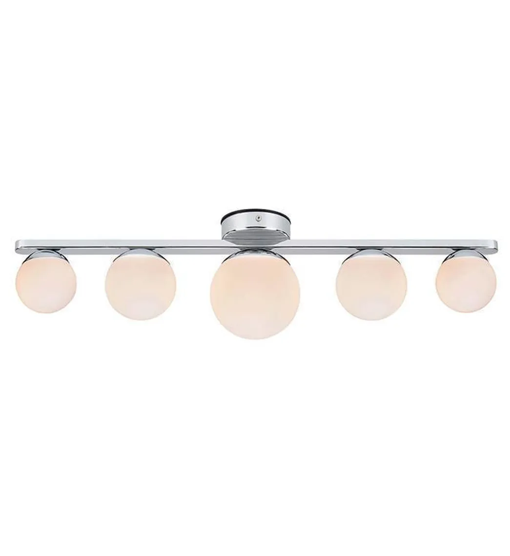 Puro tak/vegglampe IP44 - Krom/opal - Krom / Opal