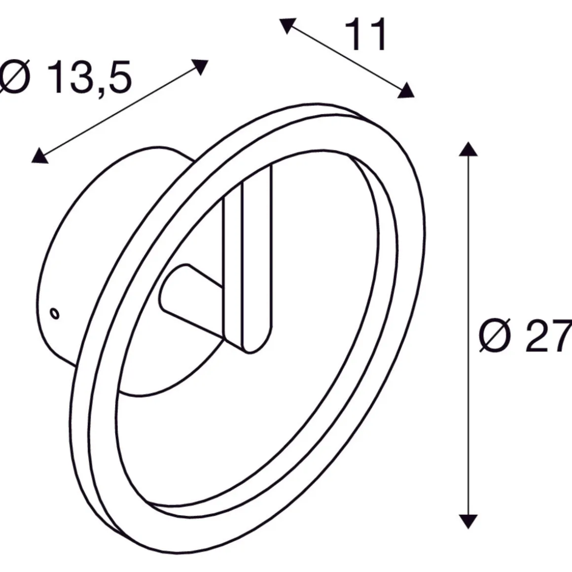 Q-ring 27 cm vegglampe utendørs 10W 3000 kelvin IP65 - dimbar