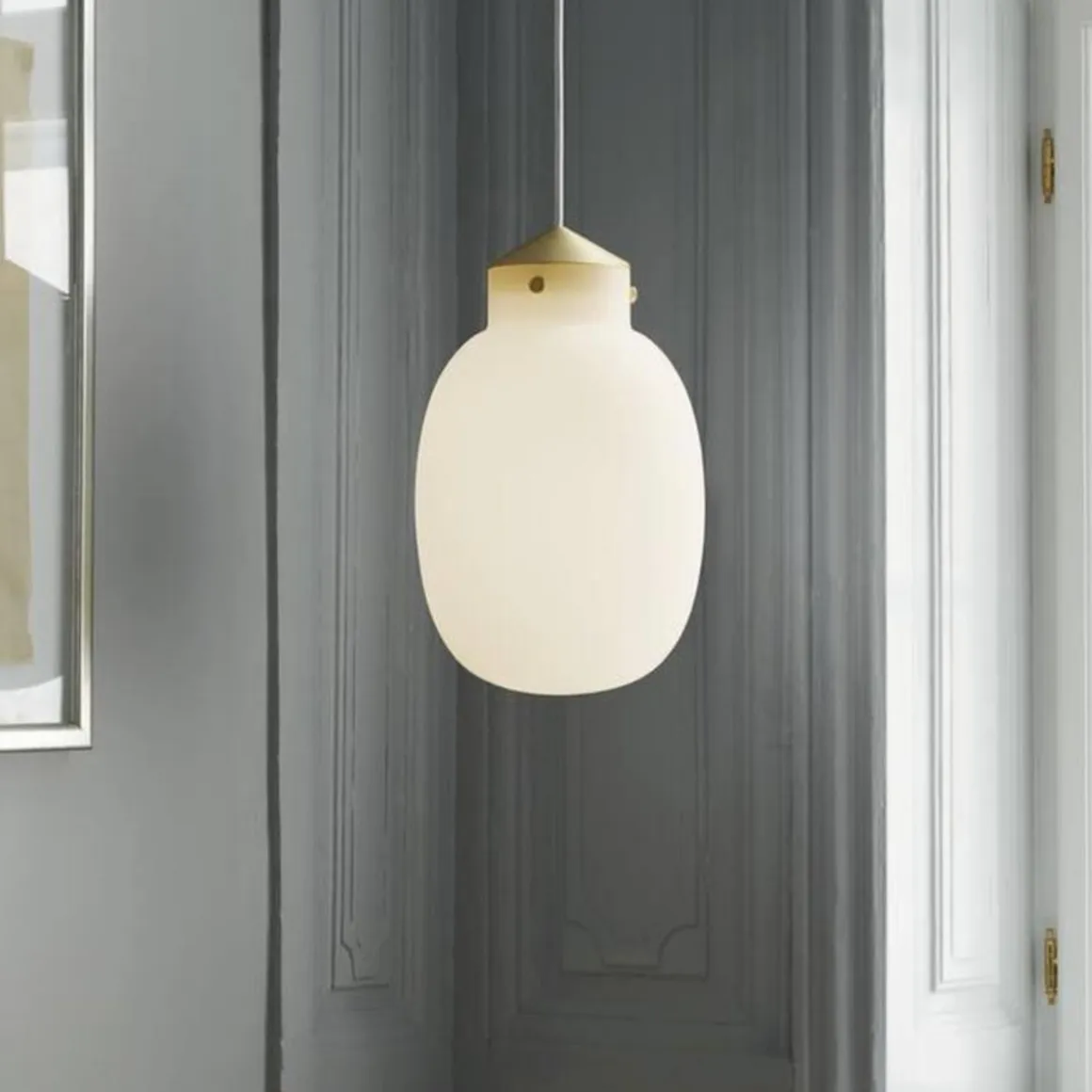 Raito takpendel 22 oval - Opal hvit