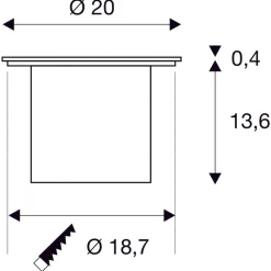 Rocci 200 rund nedfellbar uplight 16W 3000 Kelvin IP67