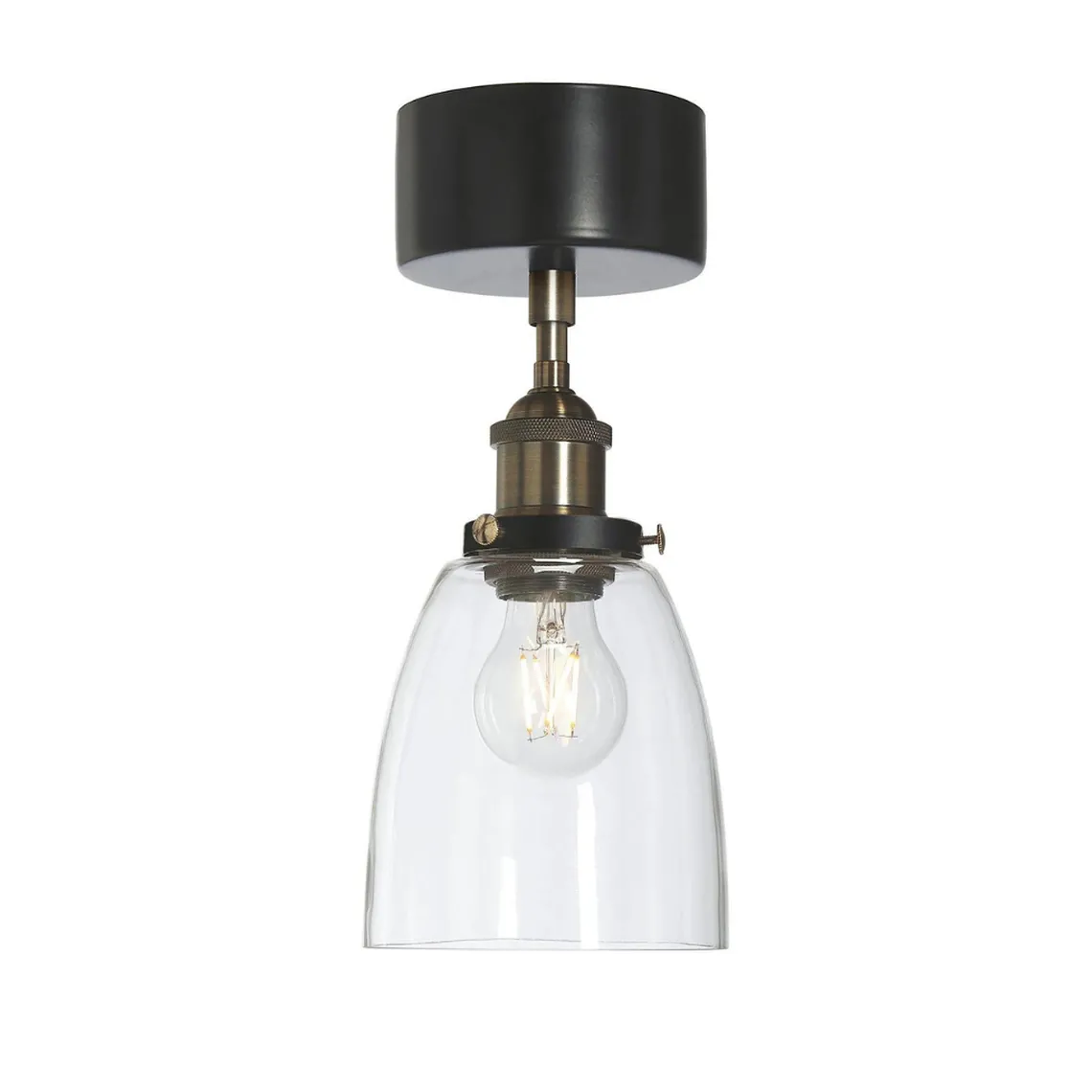 Rock taklampe - Svart/Klar