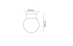Rondo tak/vegglampe E27 IP44 - Hvit