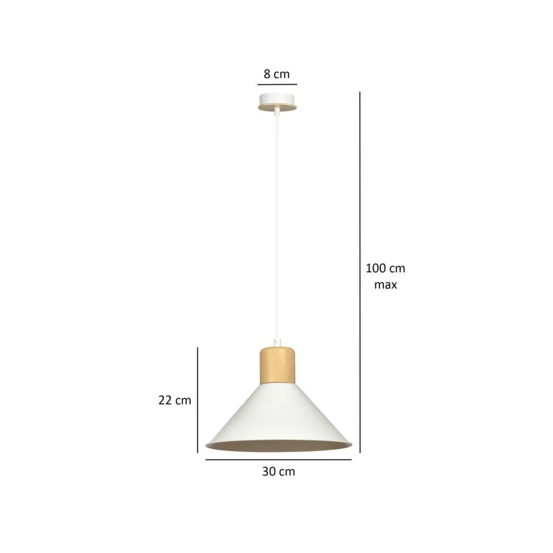 Rowen takpendel 25 cm - Hvit/Tre