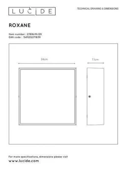 Roxane square taklampe IP54 10 watt 2700 Kelvin - Antrasitt