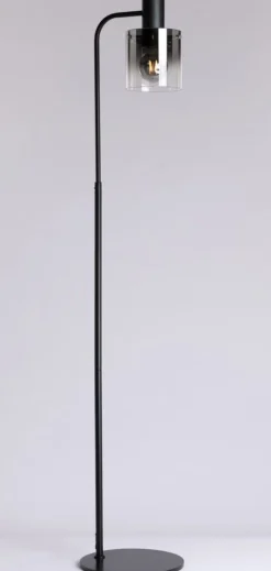 Roxy gulvlampe - Svart/Røykfarget glass