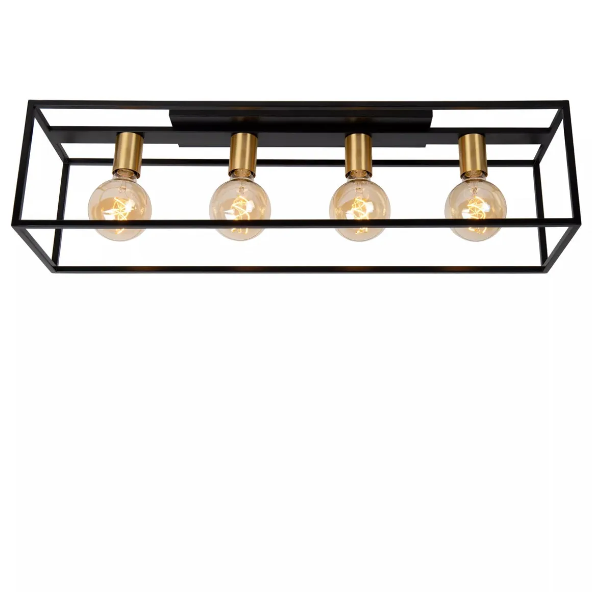 Ruben taklampe 90 cm 4-lys - Svart/Gullfarget