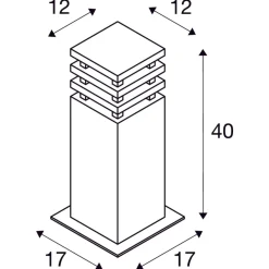Rusty square pullert 40 cm IP55