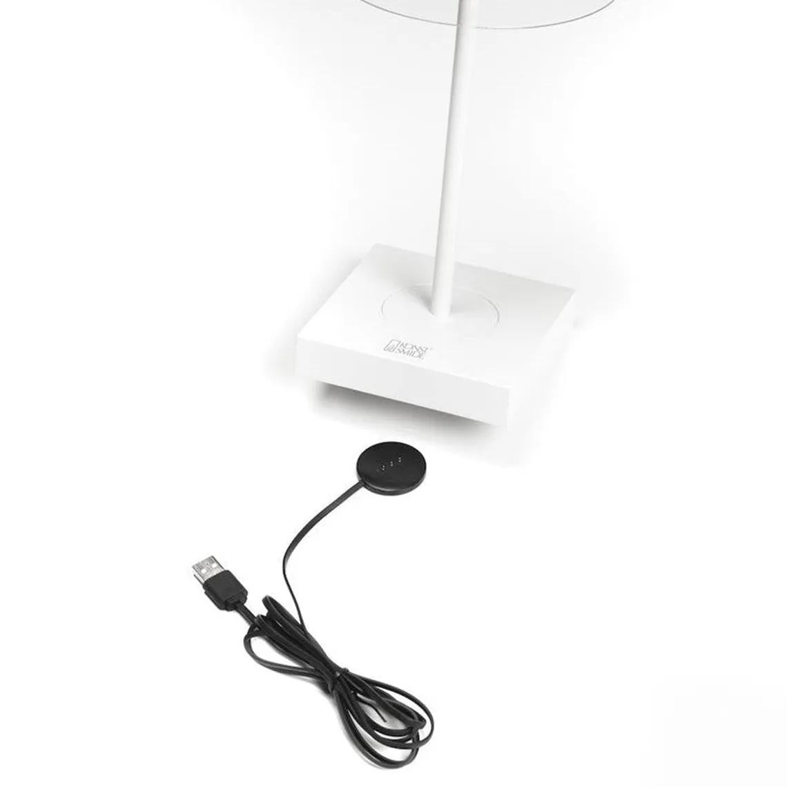 Scilla bordlampe 27 cm IP54 oppladbar USB - Hvit