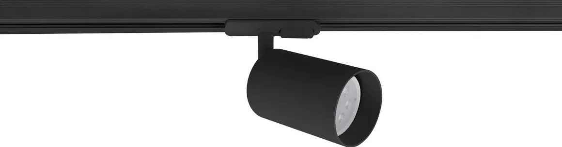 Secco spotskinne 3 spotter 1 meter - Svart