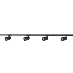 Secco spotskinne 4 spotter 2 meter - Svart