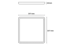 Sense Surface 600 taklampe 28W 3000K IP20 IK10 m/PIR Sensor - Hvit