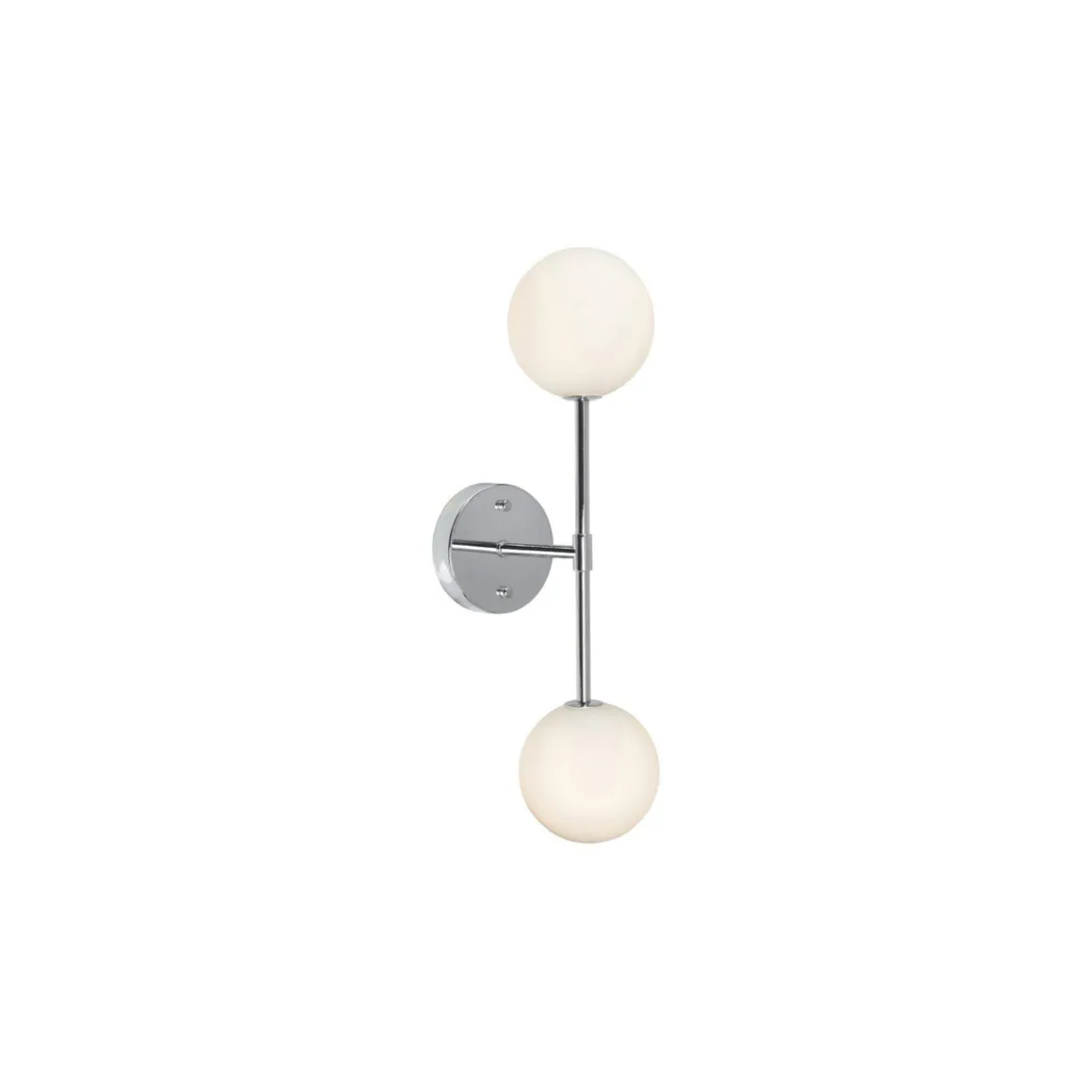 Sigma vegglampe dobbel IP23 - Krom/Opal