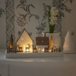 Siluett motiv 6 varmhvite LED på batteri
