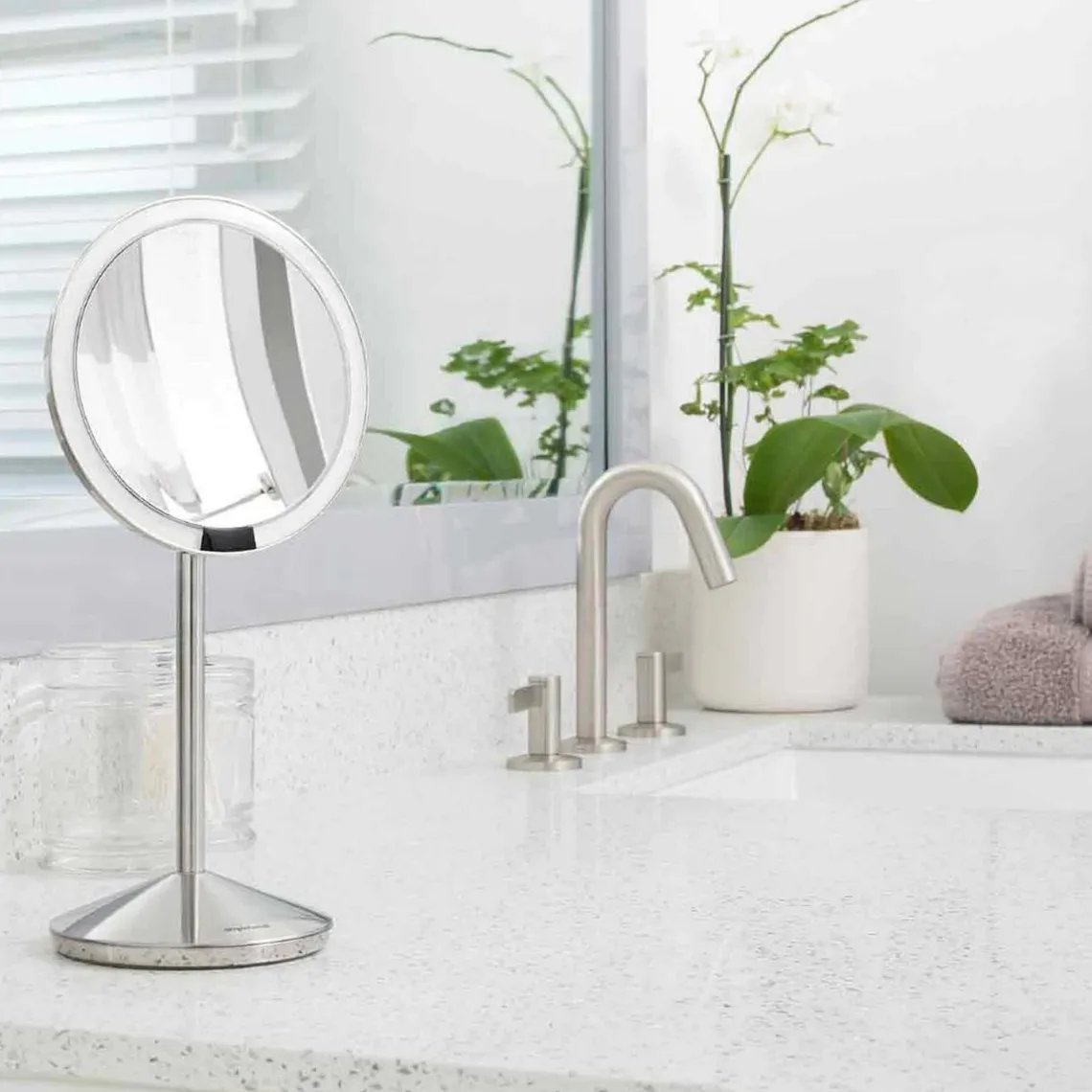 Simplehuman sminkespeil med lys, 12cm reisespeil
