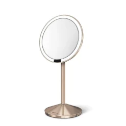 Simplehuman sminkespeil med lys, 12 cm - Rosegull, reisespeil