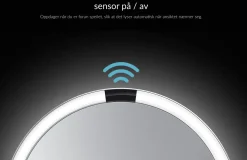 Simplehuman sminkespeil med lys, sensor og høyttaler