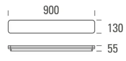 Slice Long 90 taklampe IP54 2700/3000 Kelvin 24/32W Dimbar - Hvit