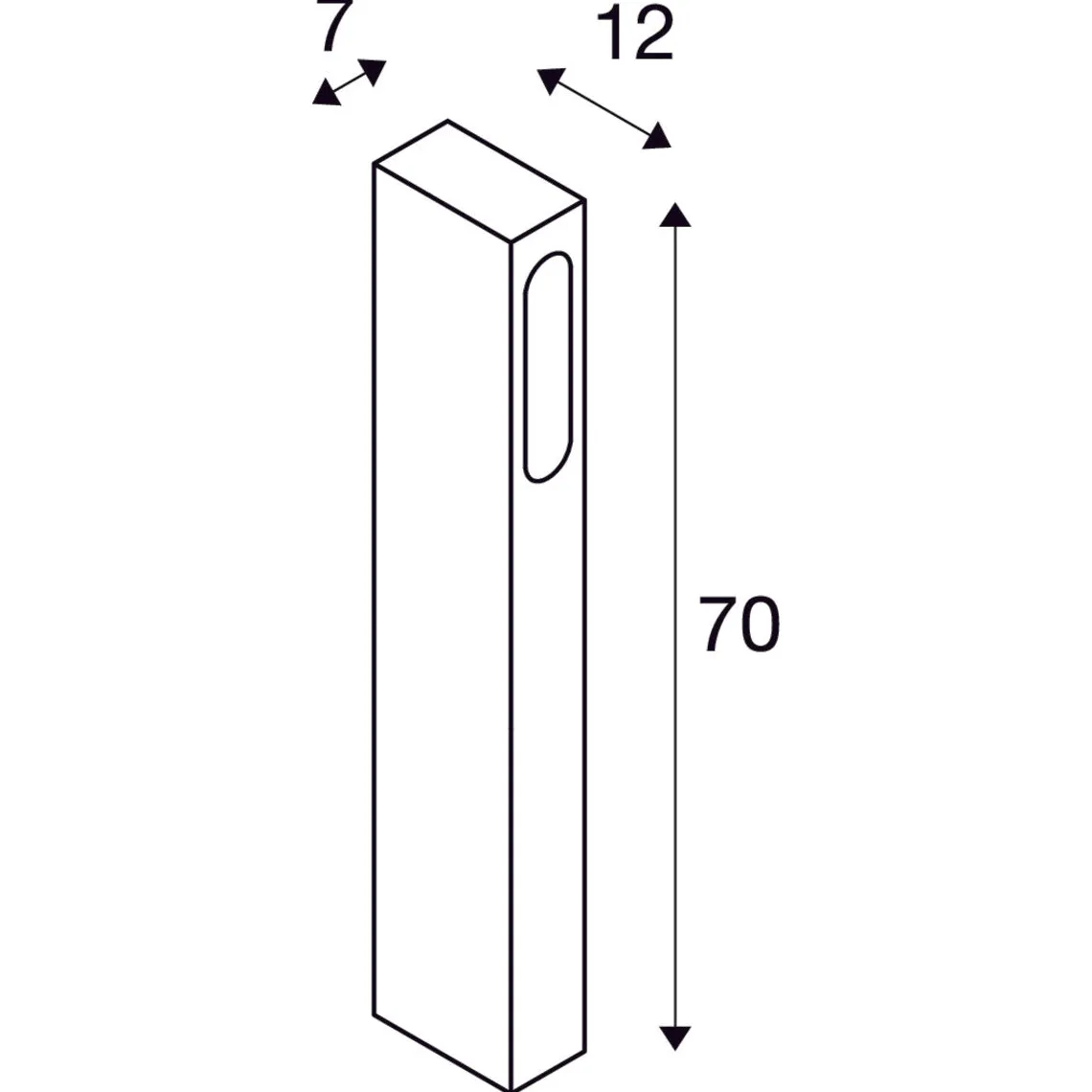 Slotbox pullert 70 cm 8W 3000 Kelvin IP44