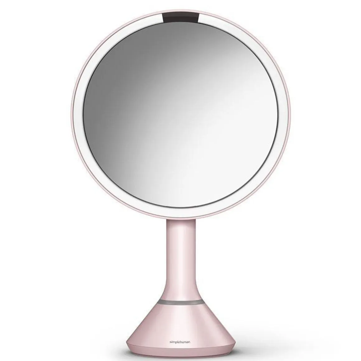 Sminkespeil med lys, sensor og oppladbart 20cm - Rosa