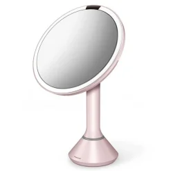 Sminkespeil med lys, sensor og oppladbart 20cm - Rosa